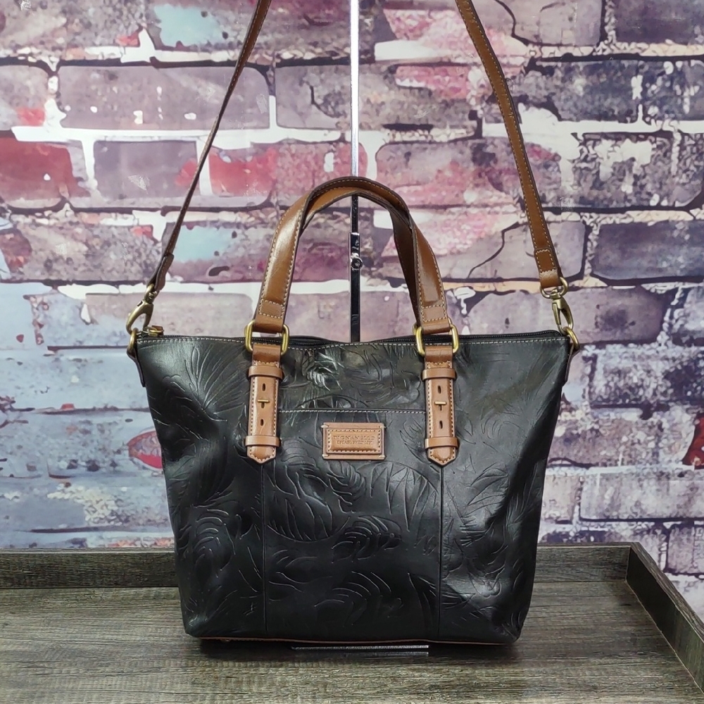 Tignanello Palm Embossed Vintage Leather Shopper Tote Bag